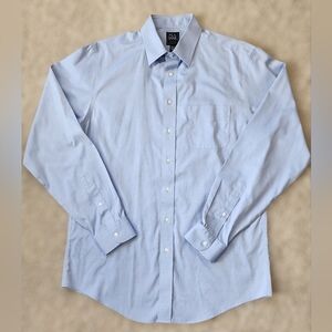 Jos. A. Bank Traveler Tailored Fit Blue Dress Shirt 16.5 / 37 Like New Condition